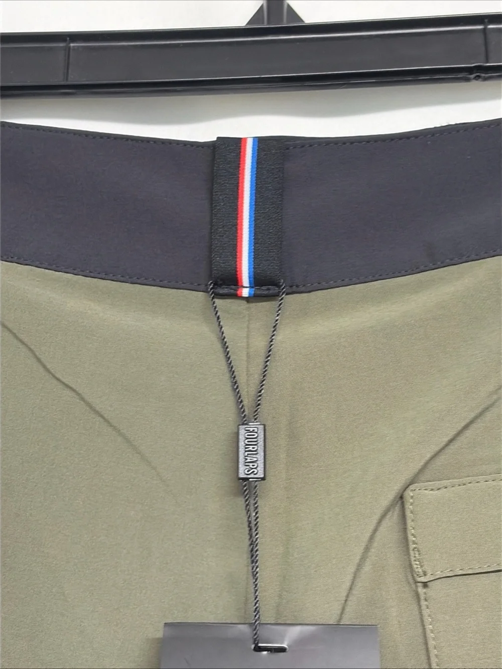 4 FourLaps Mens Size 36 Olive Green Black Band Lightweight 8” Board Shorts